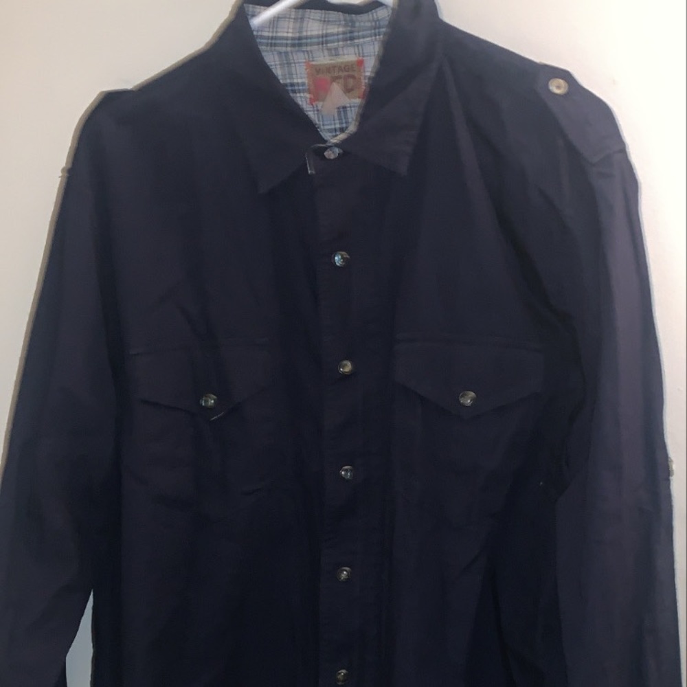 Vintage Red XL blue buttoned shirt